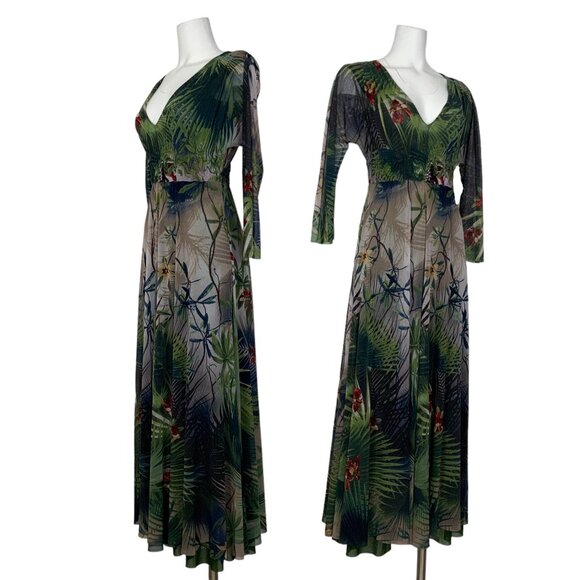 Jean Paul Gaultier Soleil Maxi Dress M Floral - Picture 2 of 12